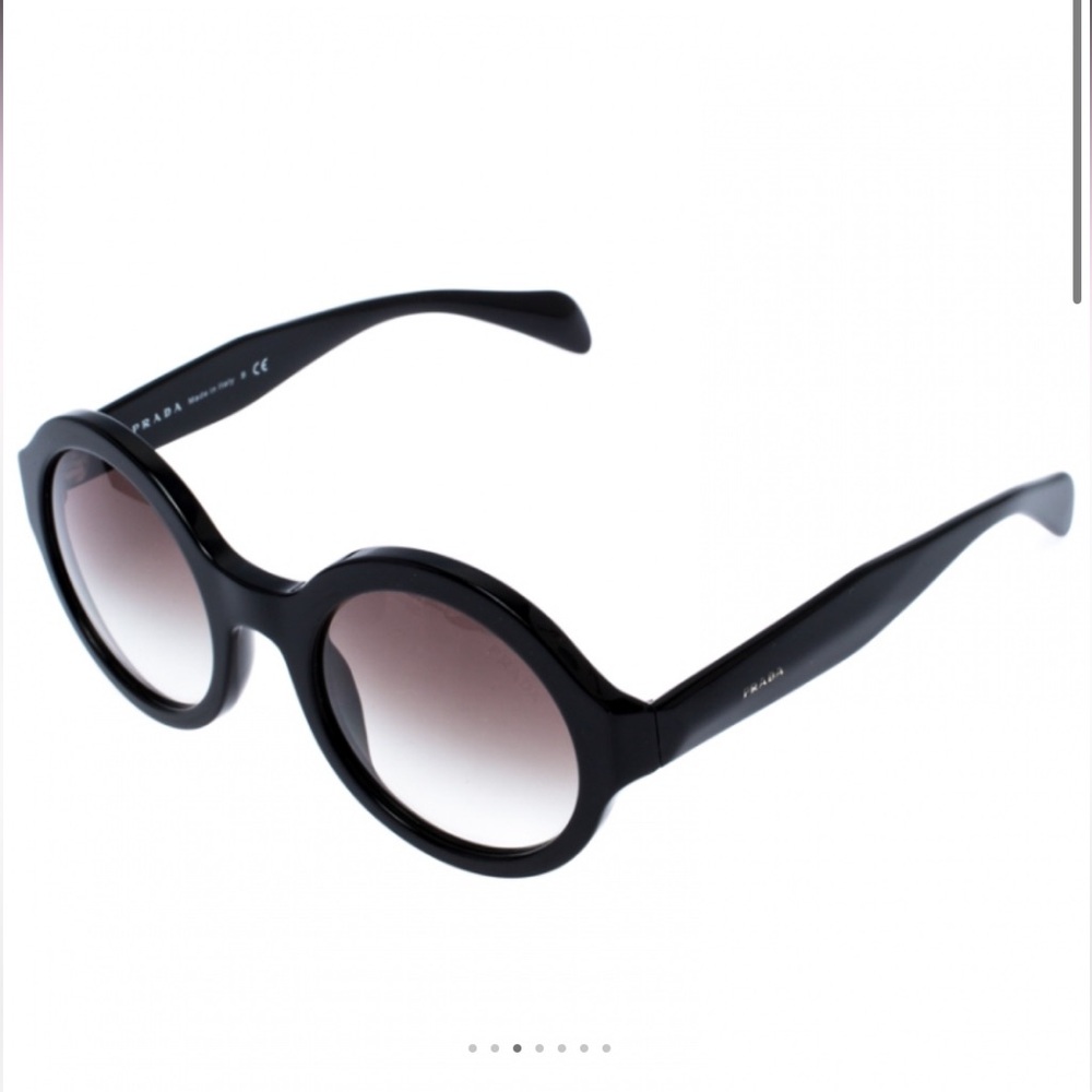 Prada Black Round Sunglasses with Gradient Lenses - Picture 2 of 12
